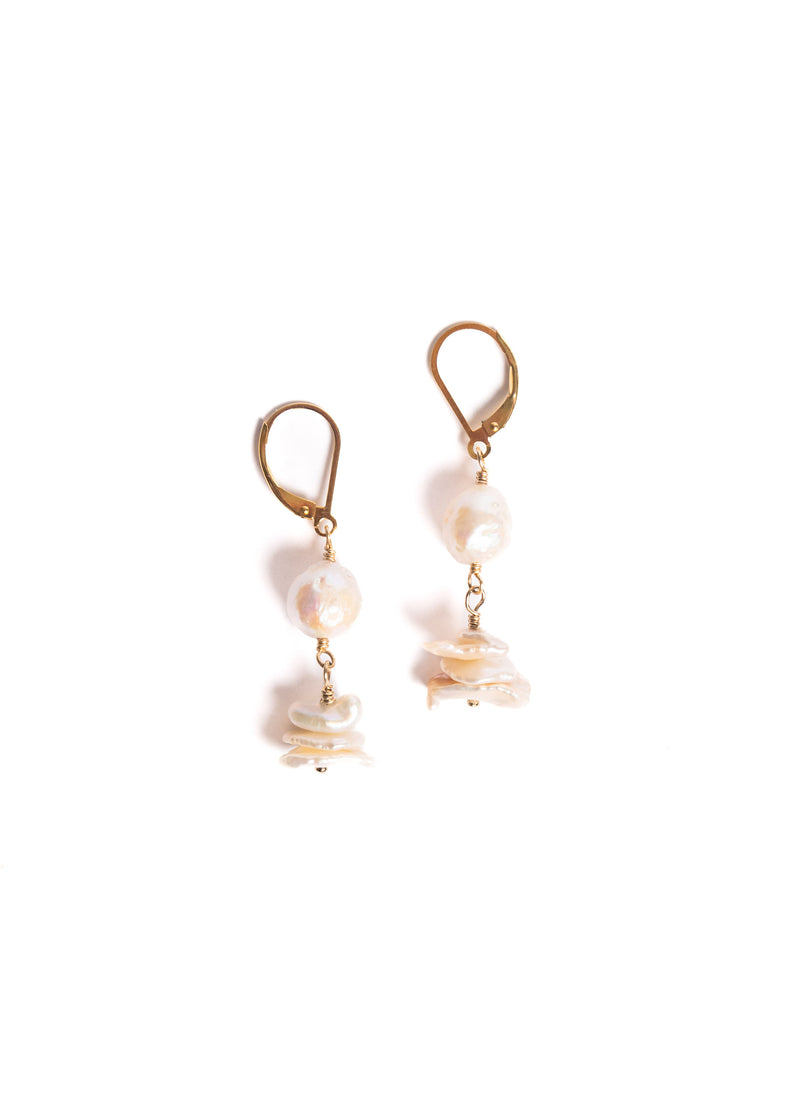 Short Baroque and Freshwater Pearls Earrings