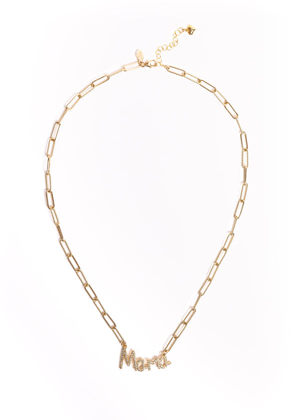 "Mama" with Selene Hammered Chain Necklace