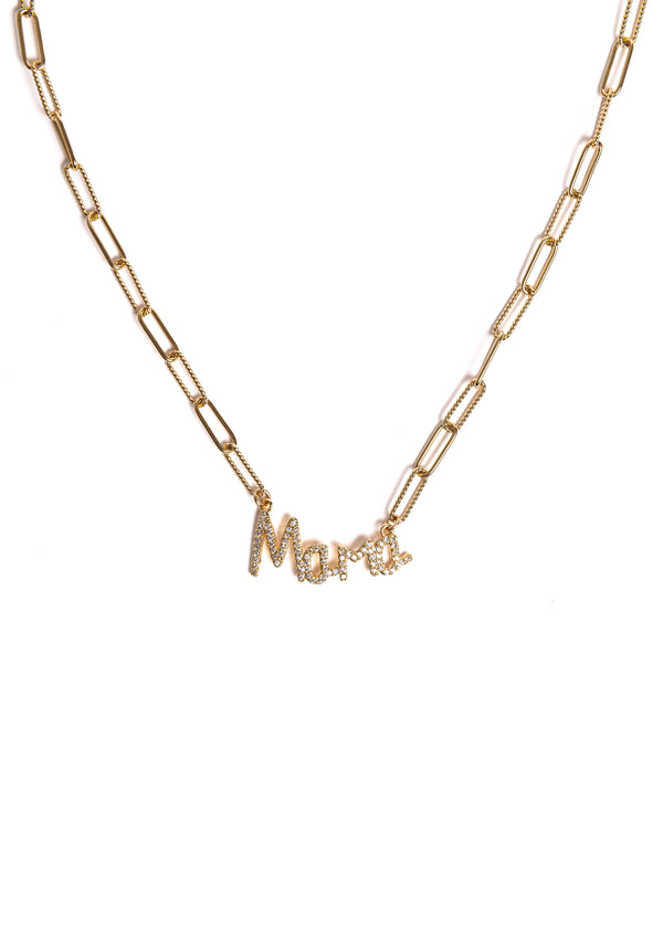 "Mama" with Selene Hammered Chain Necklace