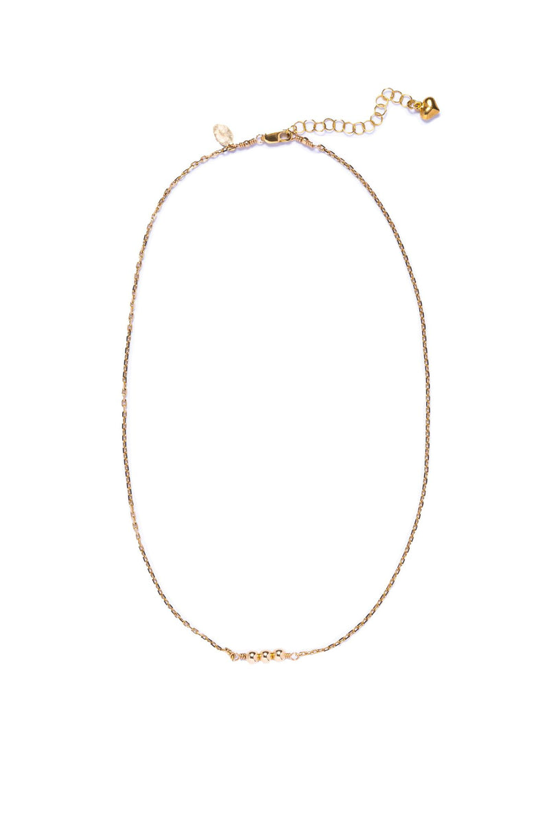 3 Gold Bead Choker