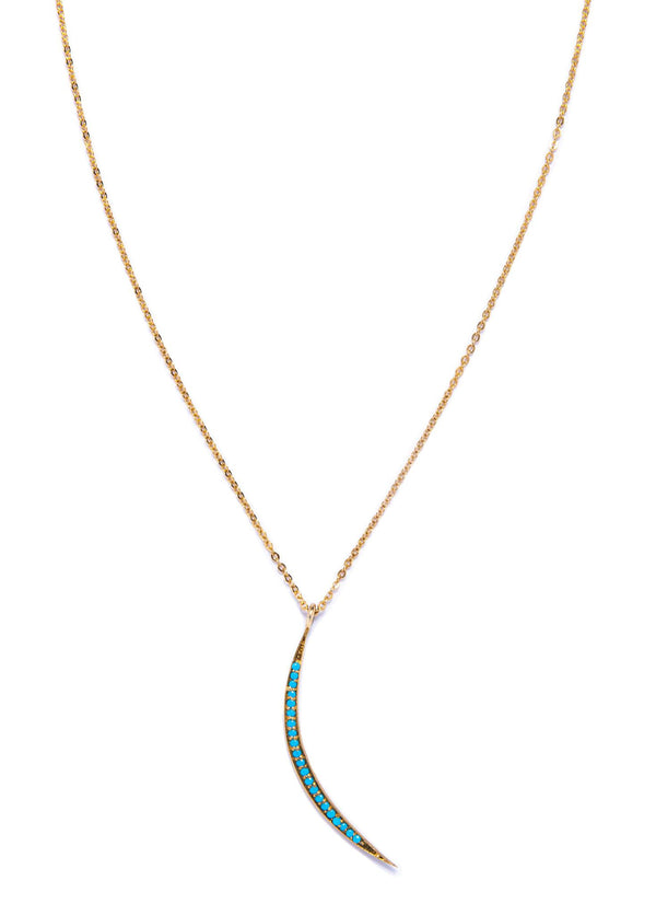 Crescent Moon Turquoise Necklace