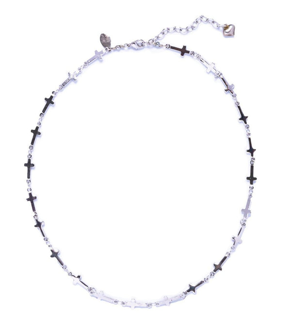 Silver Cross Chain Choker