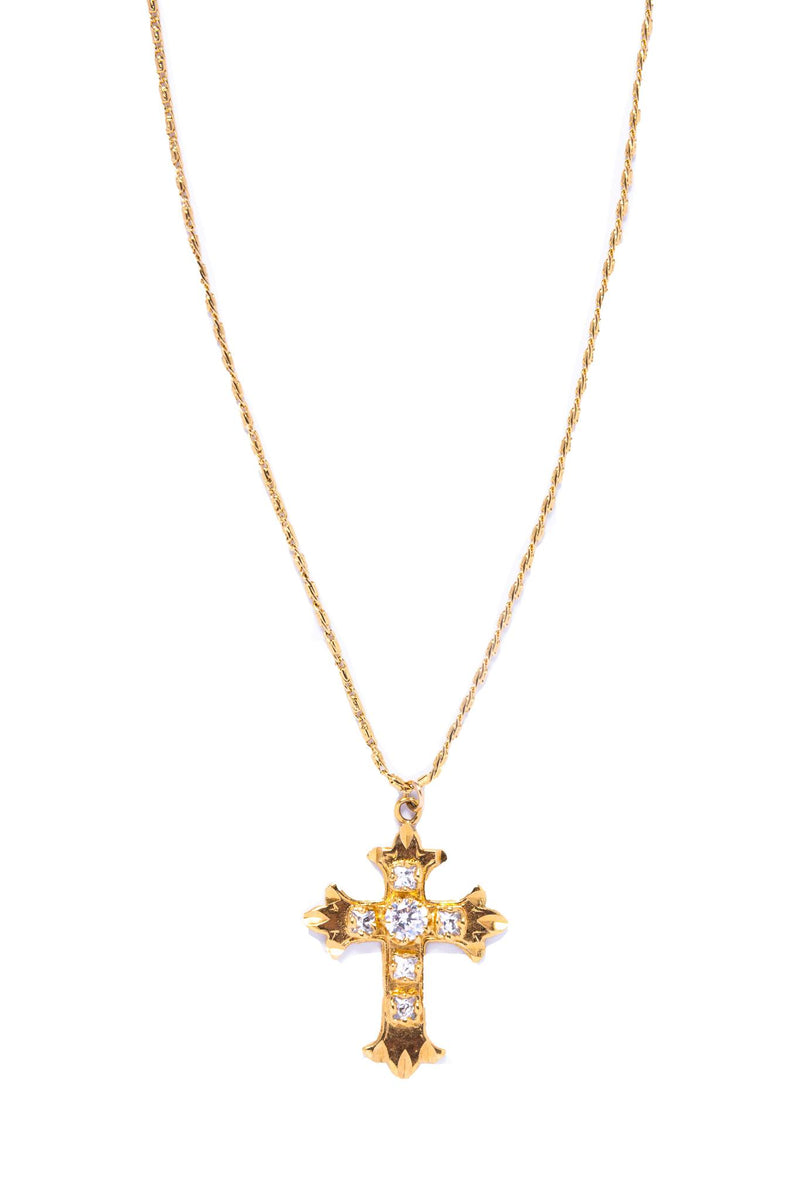 Medium CZ Cross Necklace