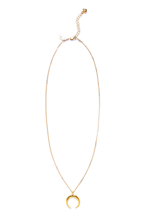 Crescent Moon Gold Necklace