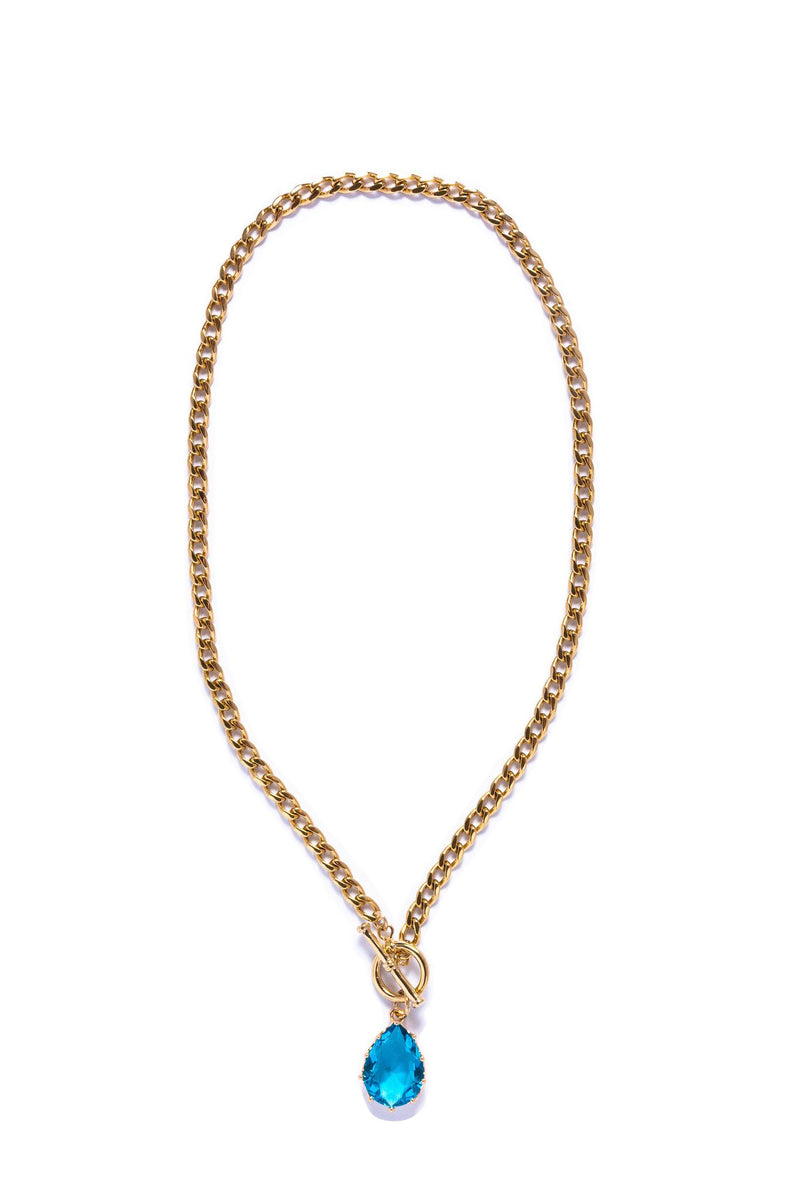 Teardrop CZ, Cora Chain Necklace