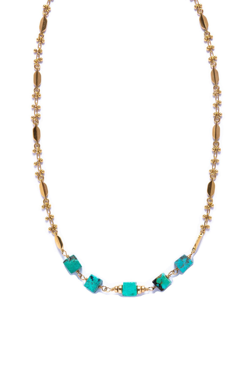 Cubed Turquoise Necklace