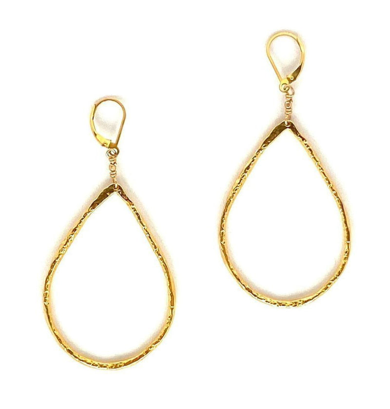 Medium Gold Teardrop Hoop Earrings