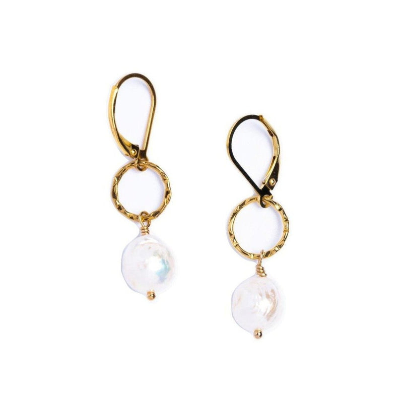 Pearl & Gold Hoop Earrings