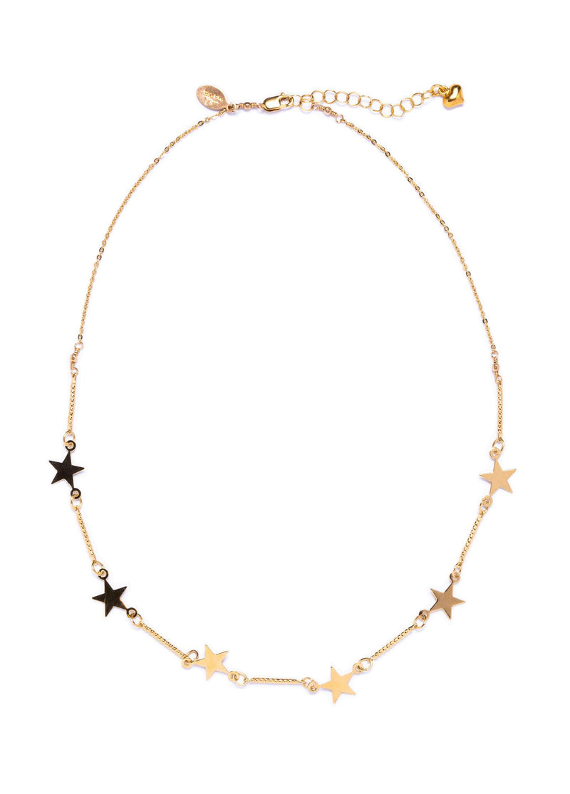 Star Choker With 24 Karat Gold Overlay