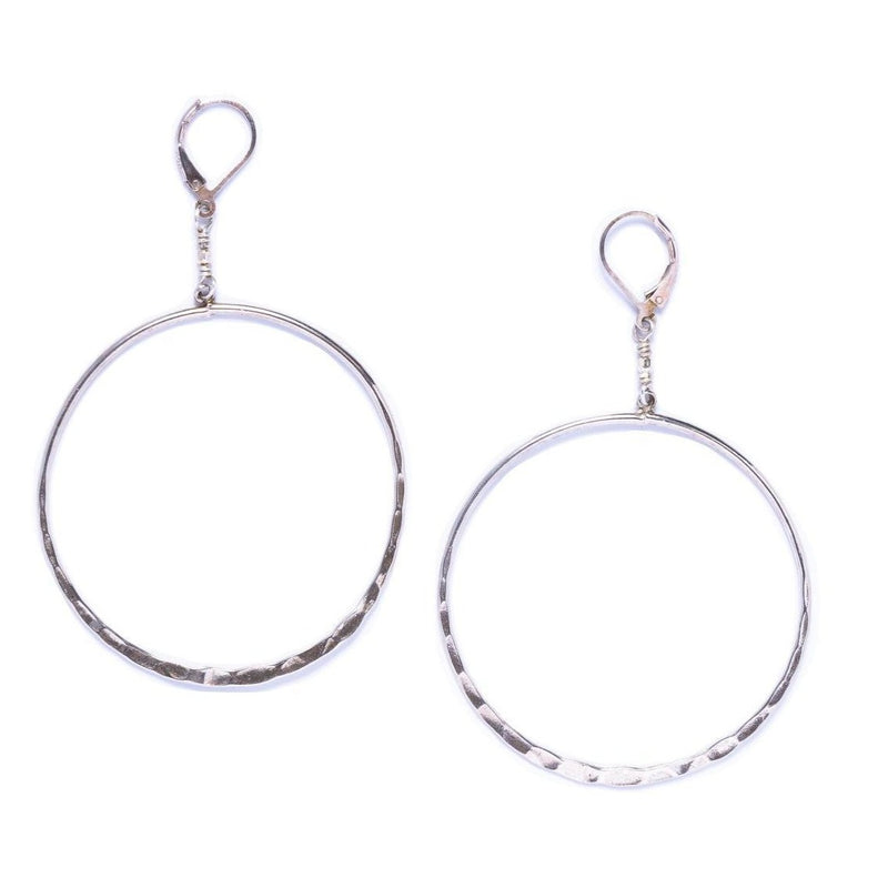 Round Silver Hoop Earrings