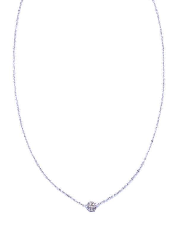 Silver CZ Ball Choker