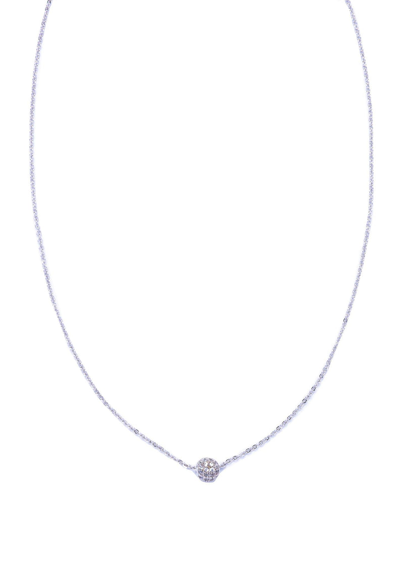 Silver CZ Ball Choker