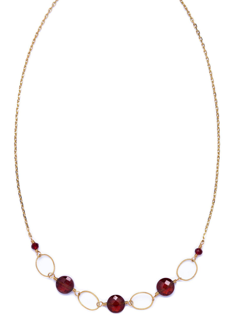 Garnet Quartz & Crystal Necklace