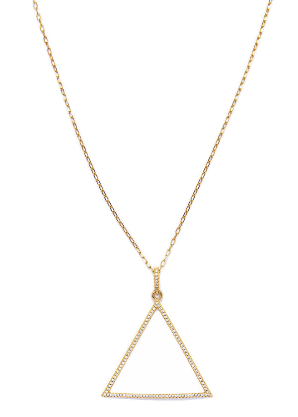 Long CZ Triangle Necklace