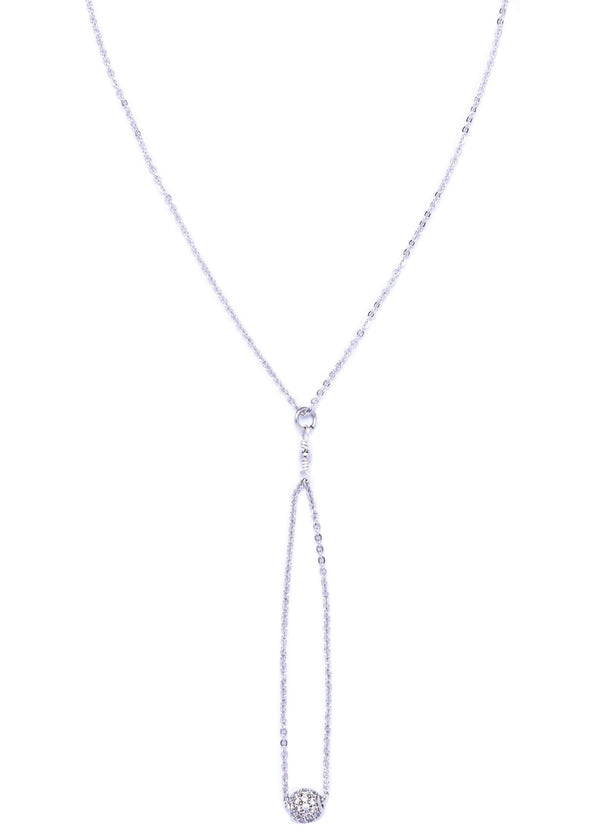 Silver Looped CZ Necklace