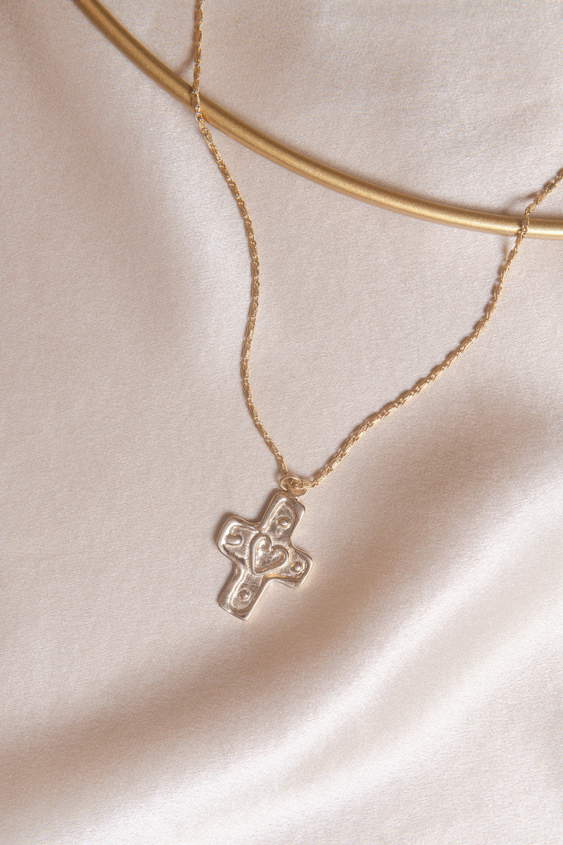 Cross with Heart Necklace