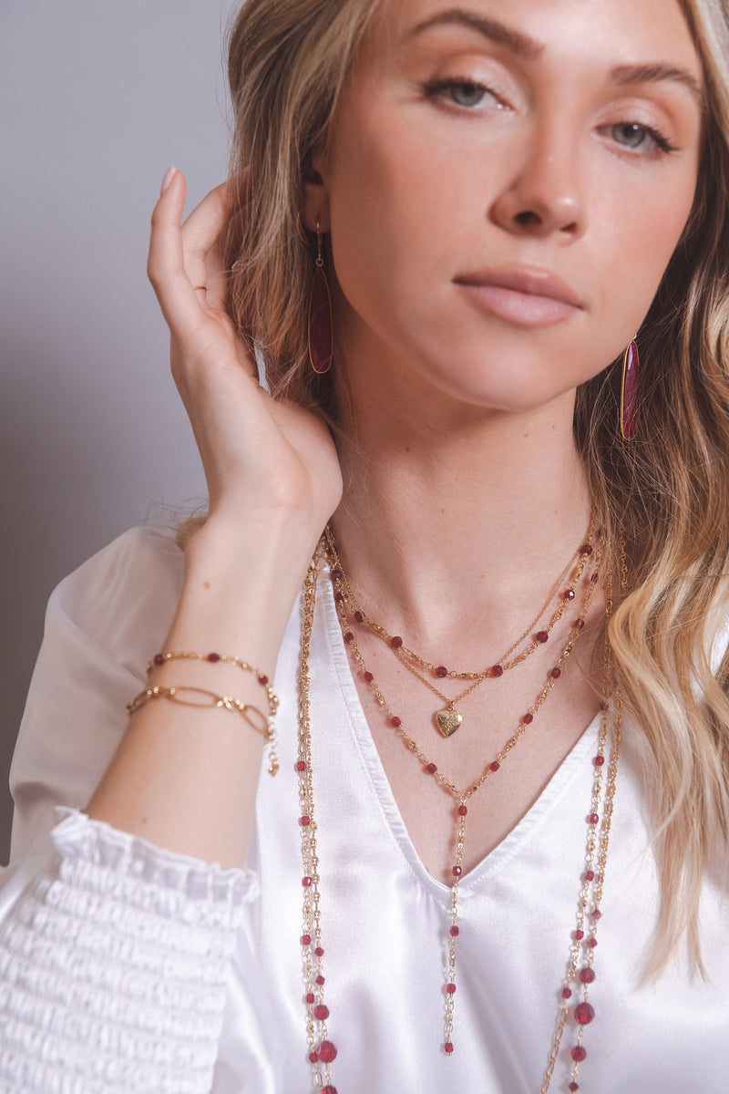 Small Gold Etched Heart Locket Necklace