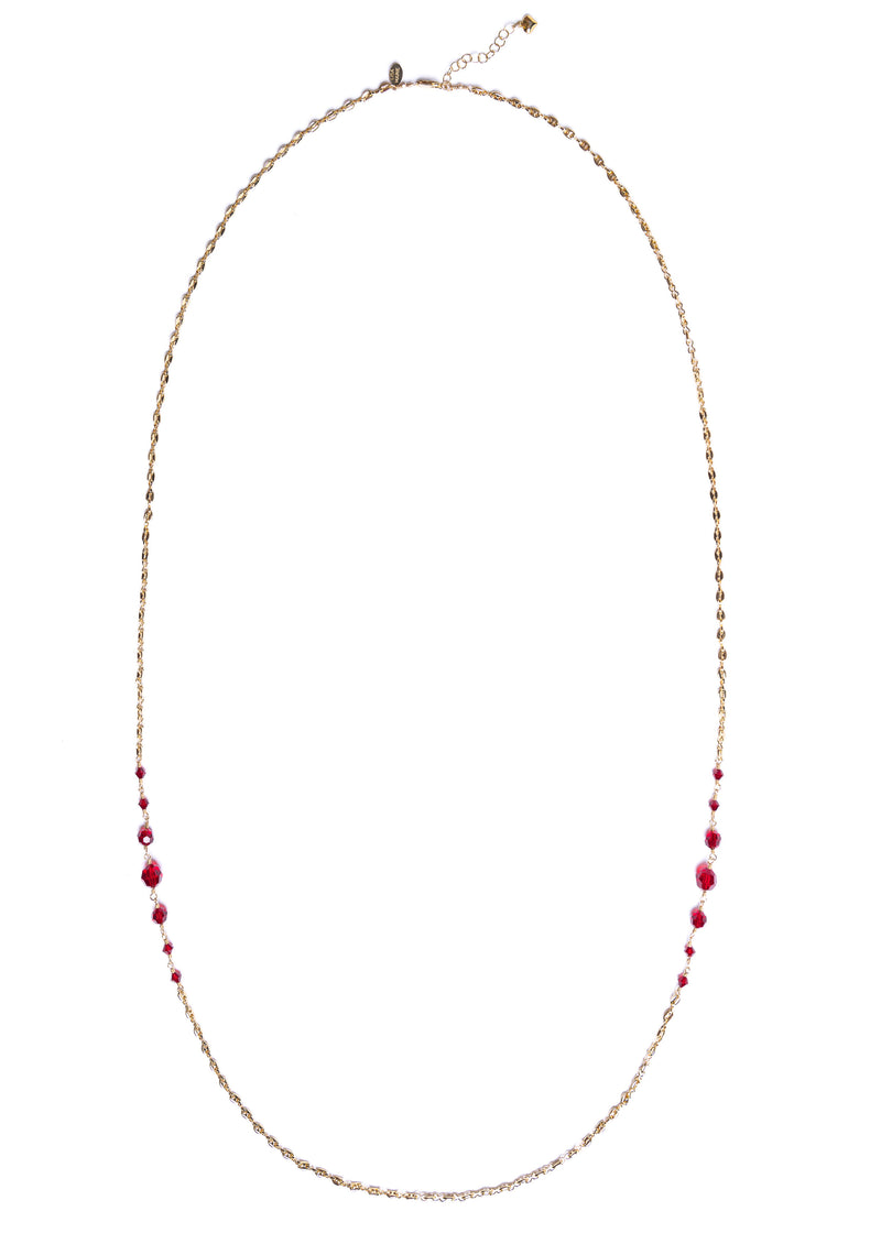 Long Red Swarovski Crystal's Necklace