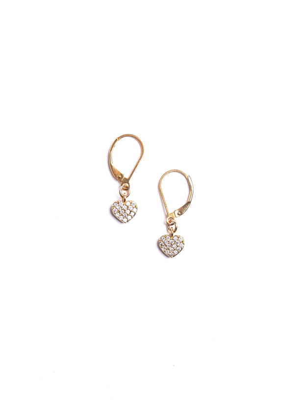 Mini CZ Heart Earrings