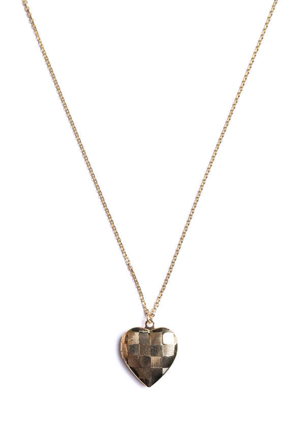 Medium Gold Heart Locket Necklace