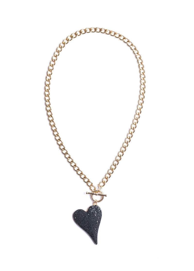 CZ Heart with Lexington Chain Necklace