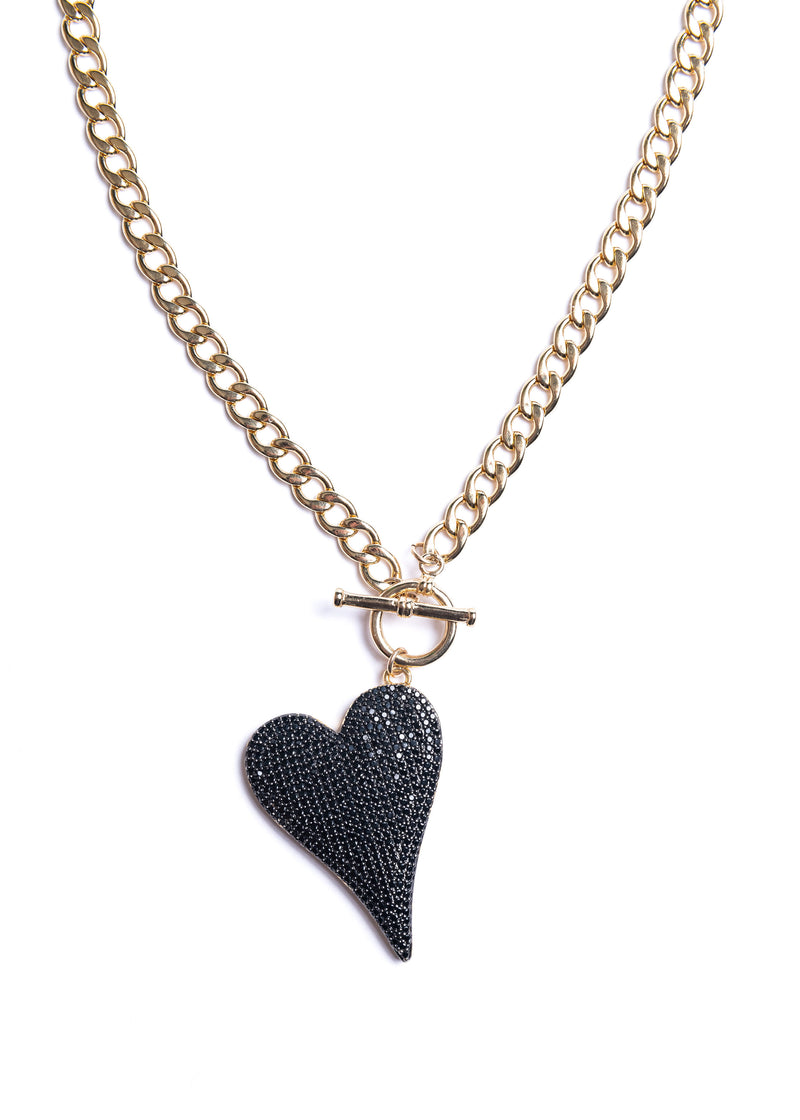 CZ Heart with Lexington Chain Necklace