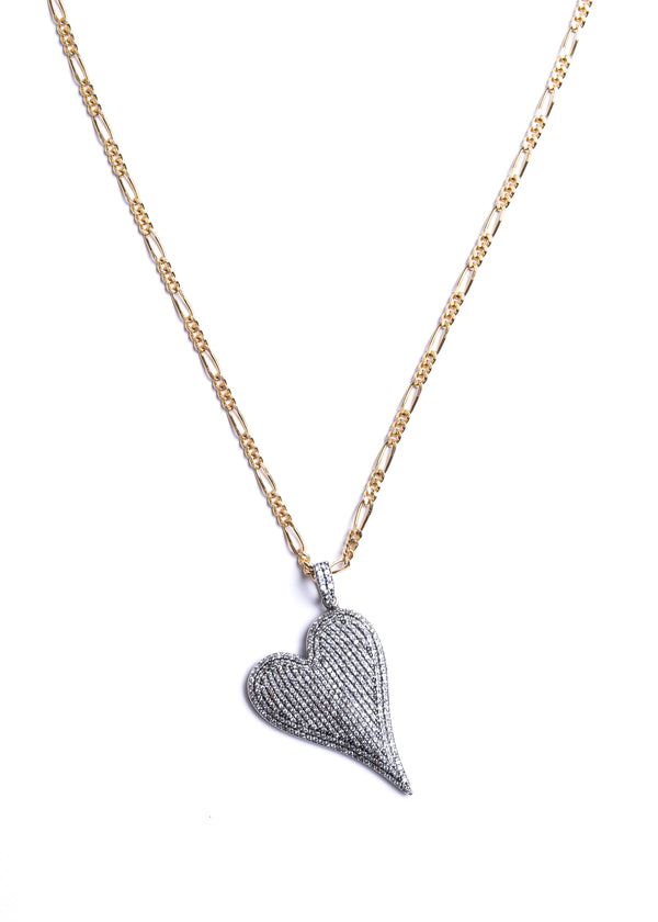 Long CZ Heart Necklace