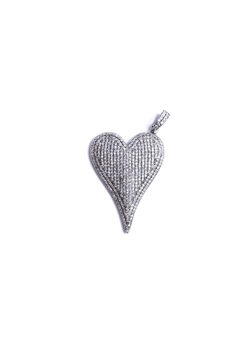 Long CZ Heart Necklace