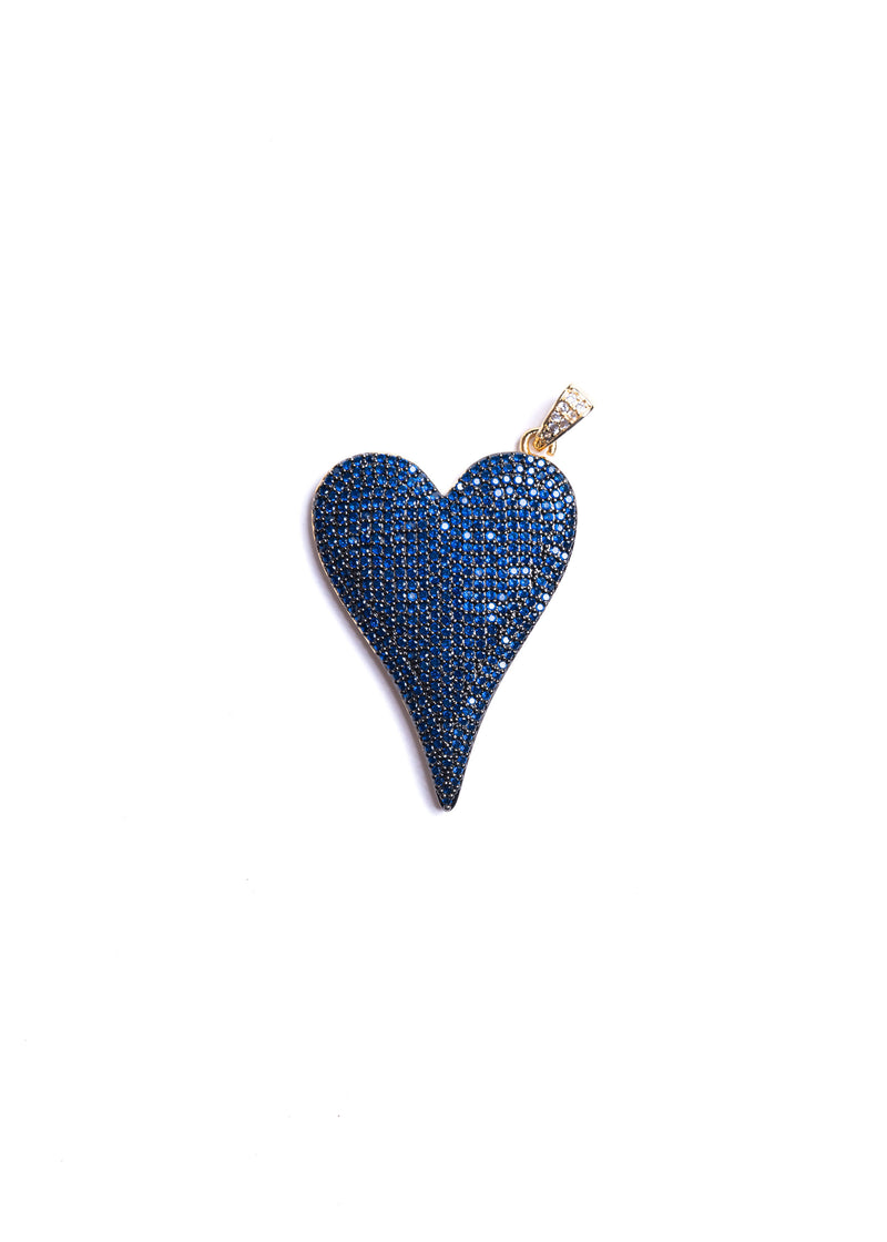 Long CZ Heart Necklace