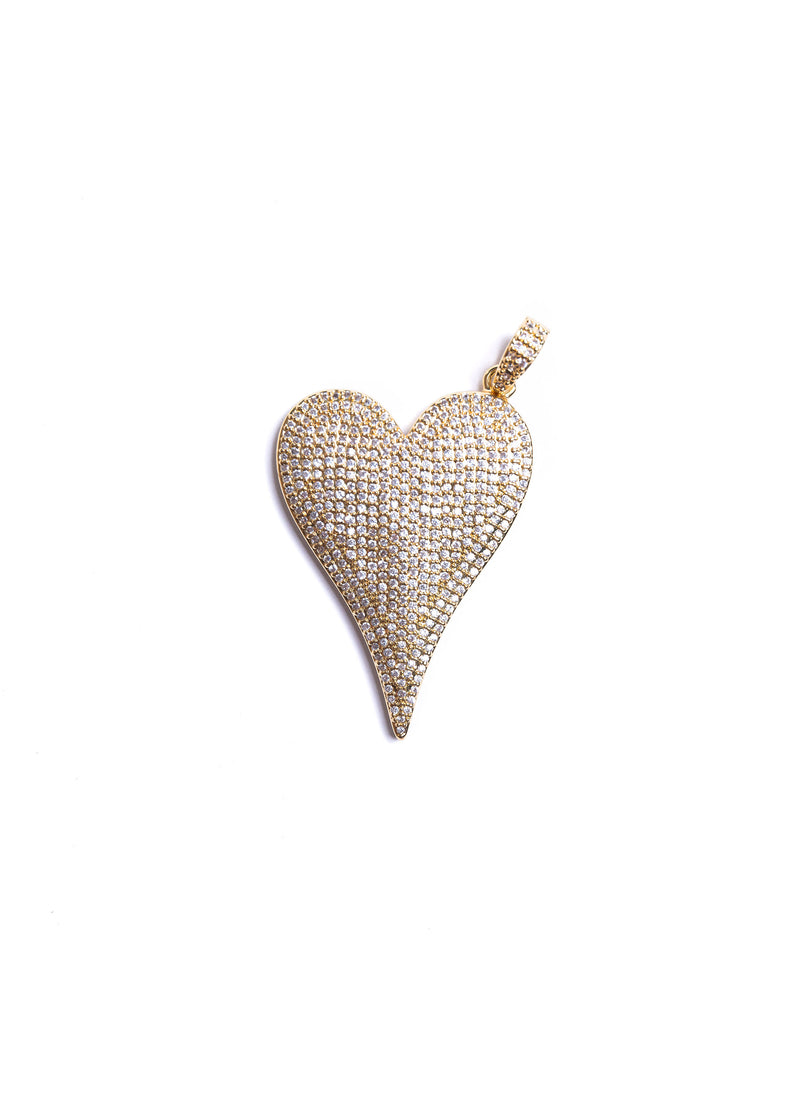 Long CZ Heart Necklace