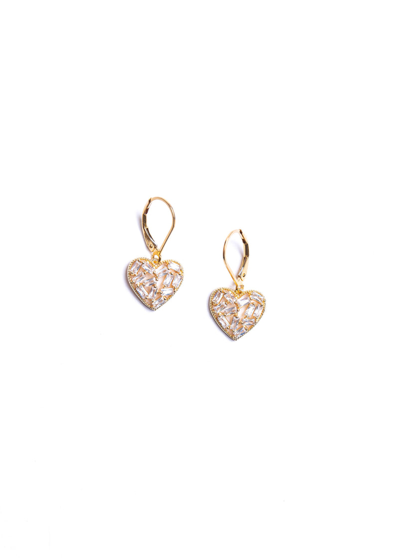 CZ Heart's Earrings