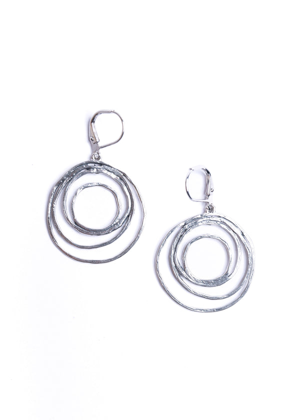 Silver Swirl Hoops