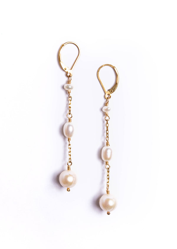 3 Pearls Earrings