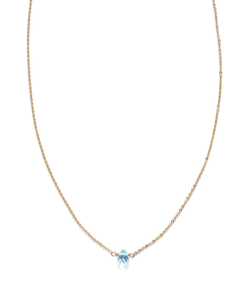 Teardrop Aqua Chalcedony Necklace