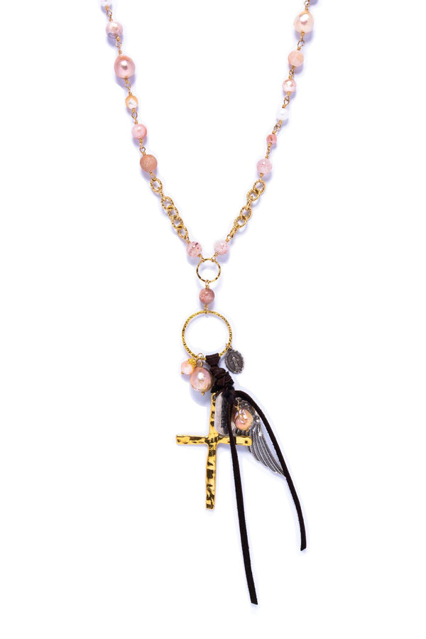 Pink Faith Cross Necklace