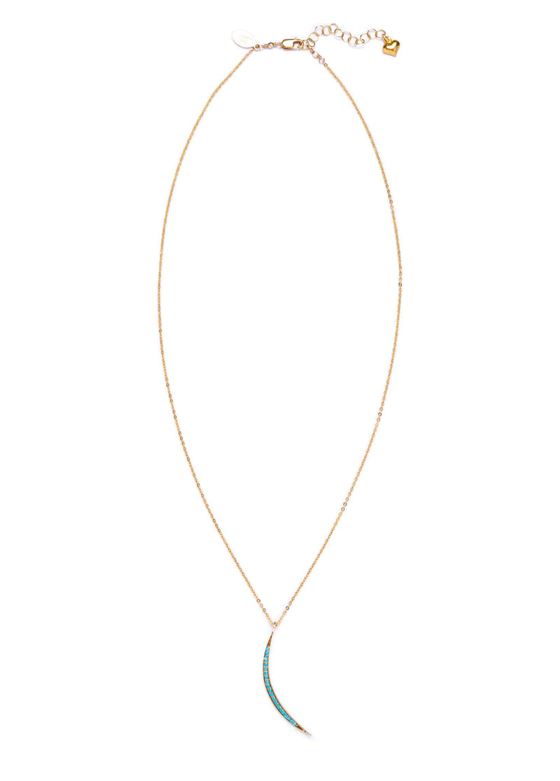 Crescent Moon Turquoise Necklace