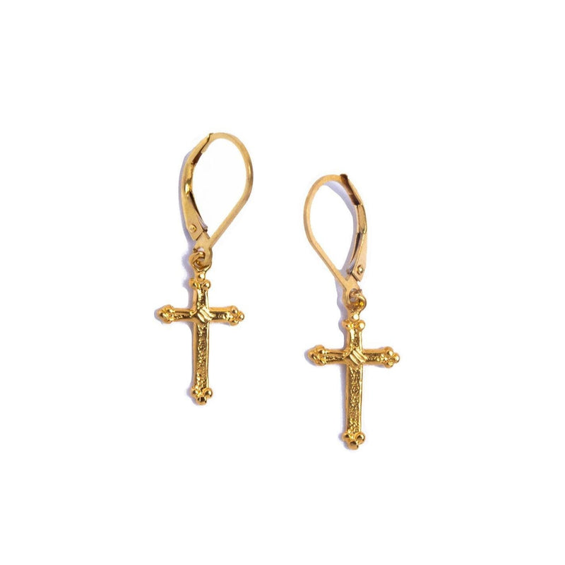 Tiny Cross Earrings