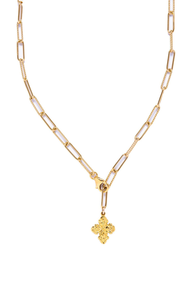 Four-Way Cross Selene Hammered Necklace