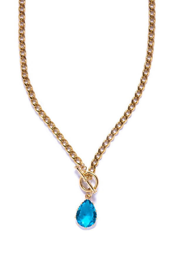 Teardrop CZ, Cora Chain Necklace