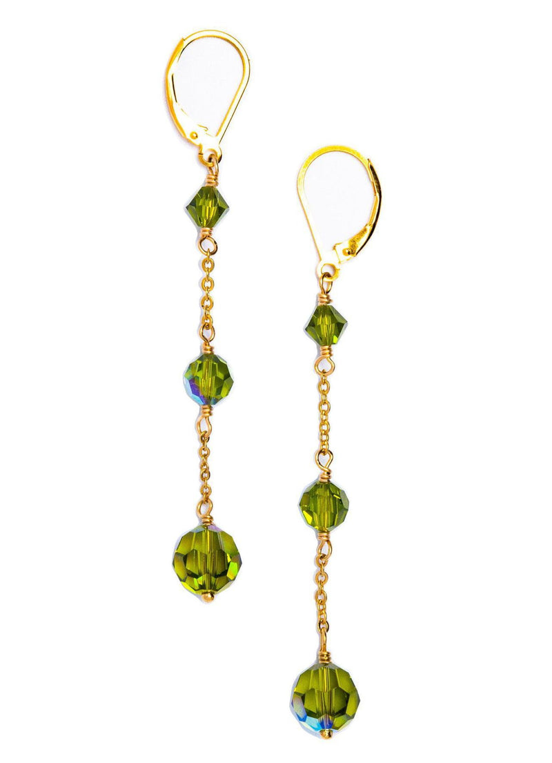 Green Swarovski Crystal Earrings