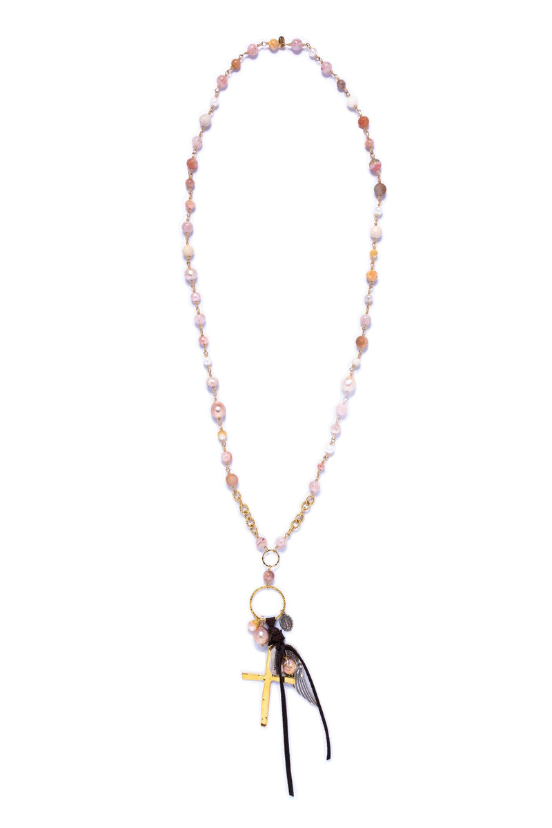 Pink Faith Cross Necklace