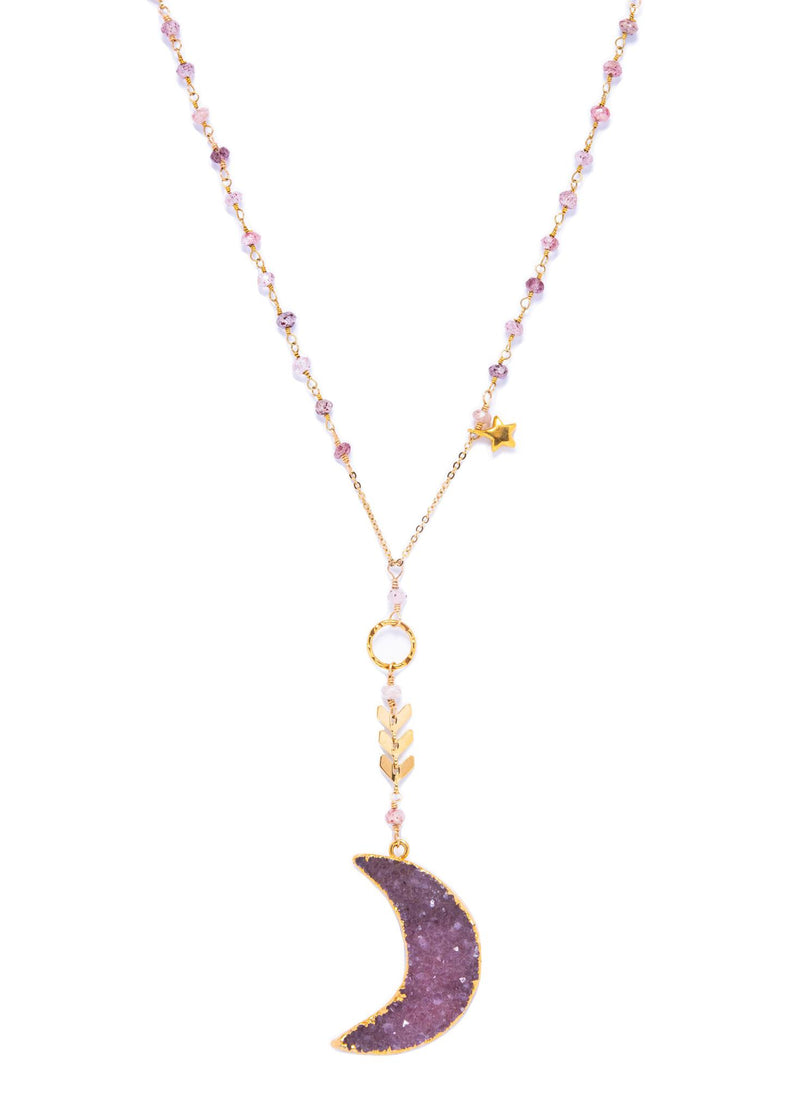 Druzy Moon,Mystic Moonstone Necklace