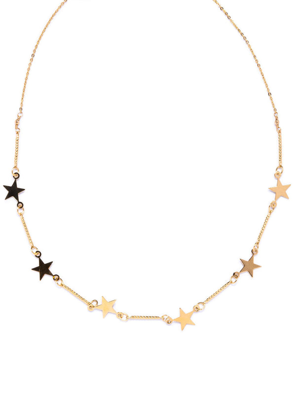 Star Choker With 24 Karat Gold Overlay