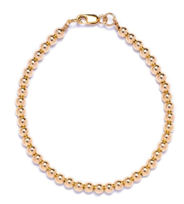 14kt Gold Fill Bead Bracelet - 4mm