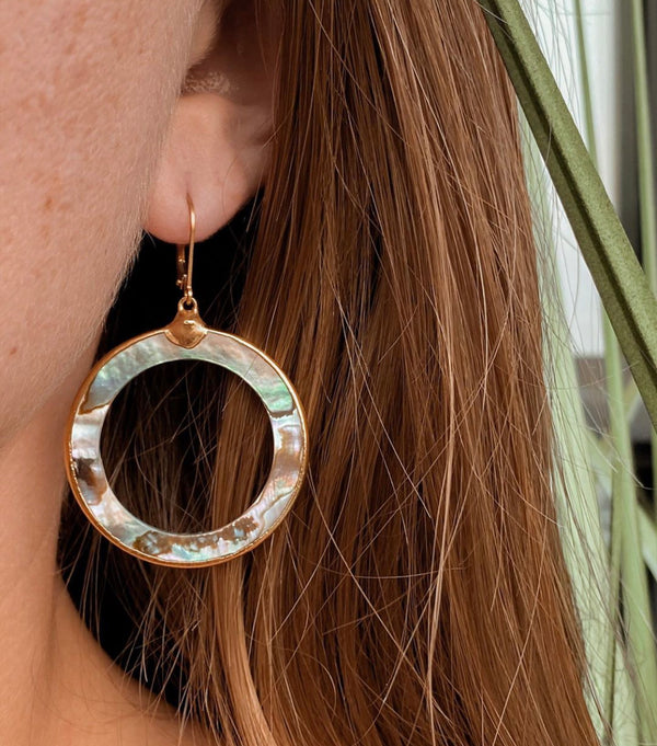 Round Abalone Earrings