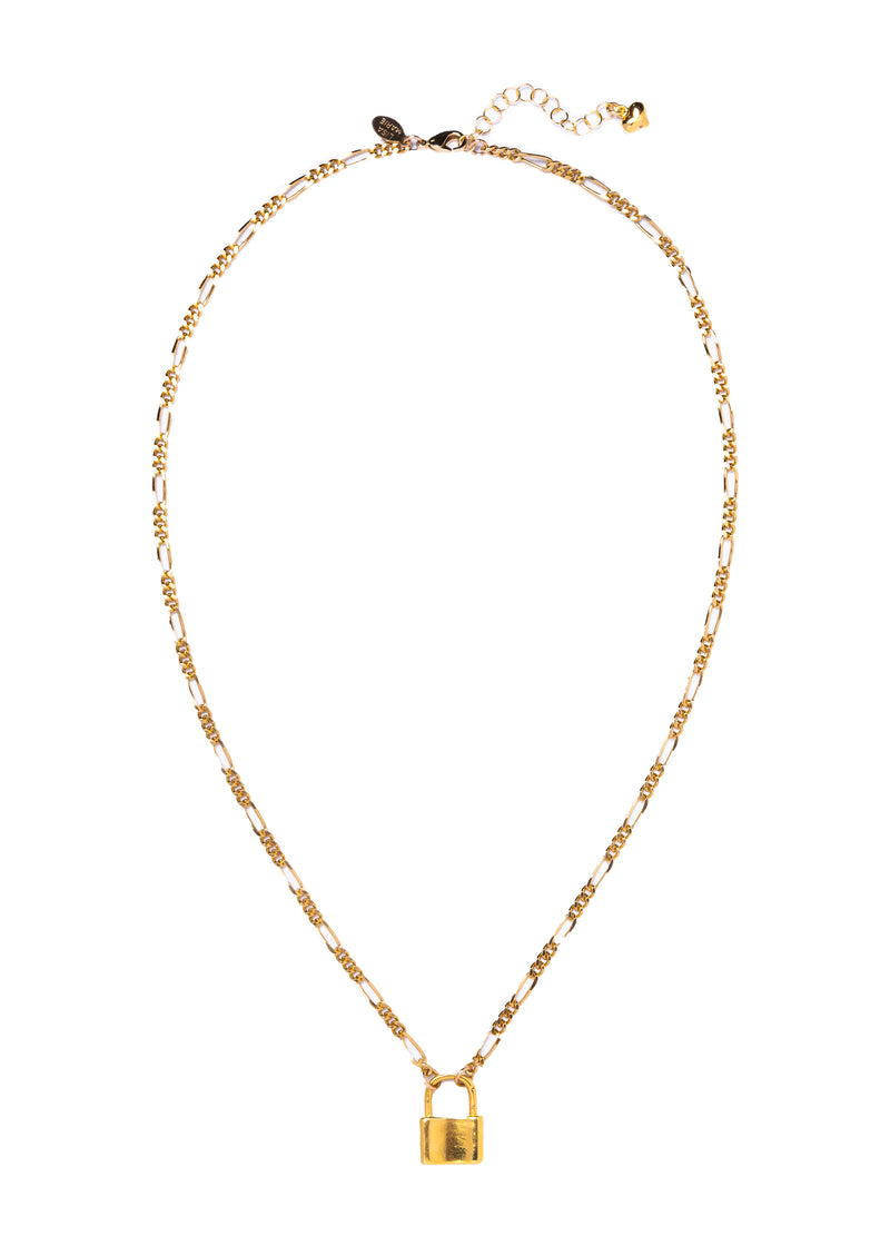 Gold Lock Necklace