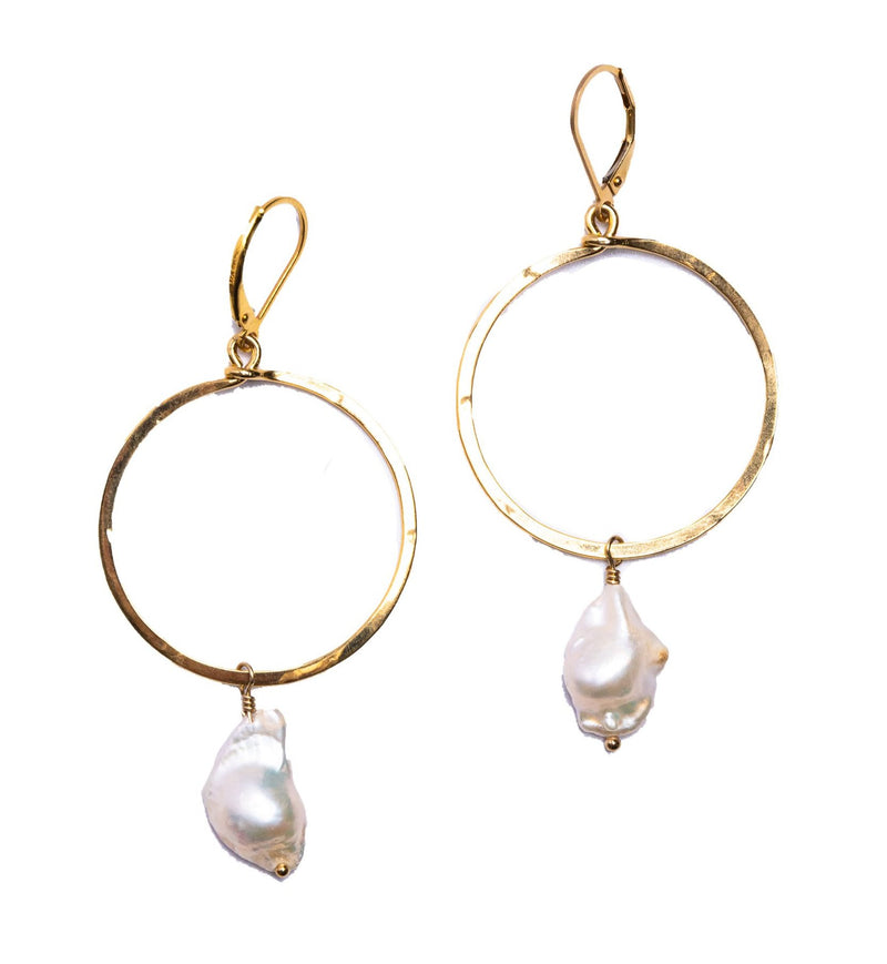 Keshi Pearl Hoops