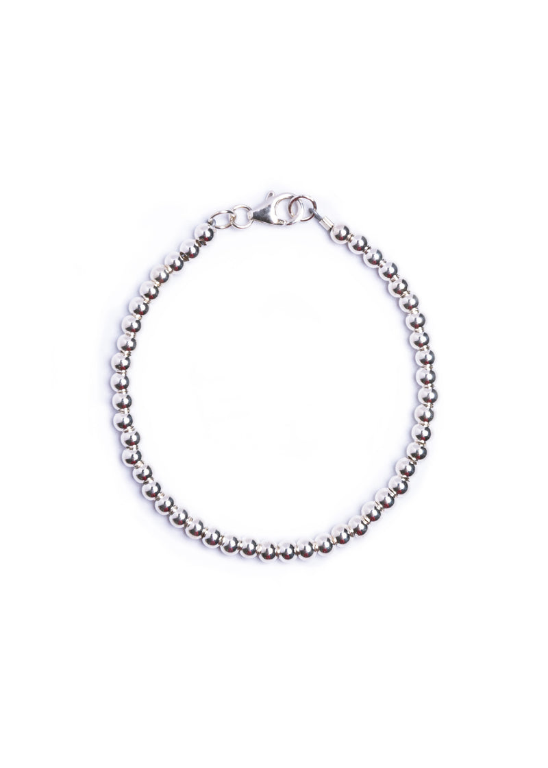 Sterling Silver Bead Bracelet - 4mm