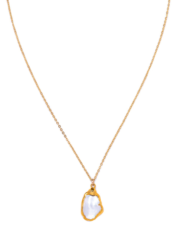 Keshi Pearl in 24 kt.ol Necklace