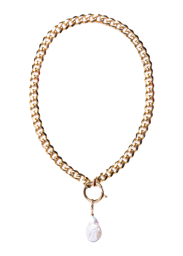 Keshi Pearl & Cybil Chain Necklace